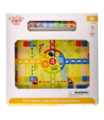 Jocuri din lemn 2 in 1 Ludo Snakes